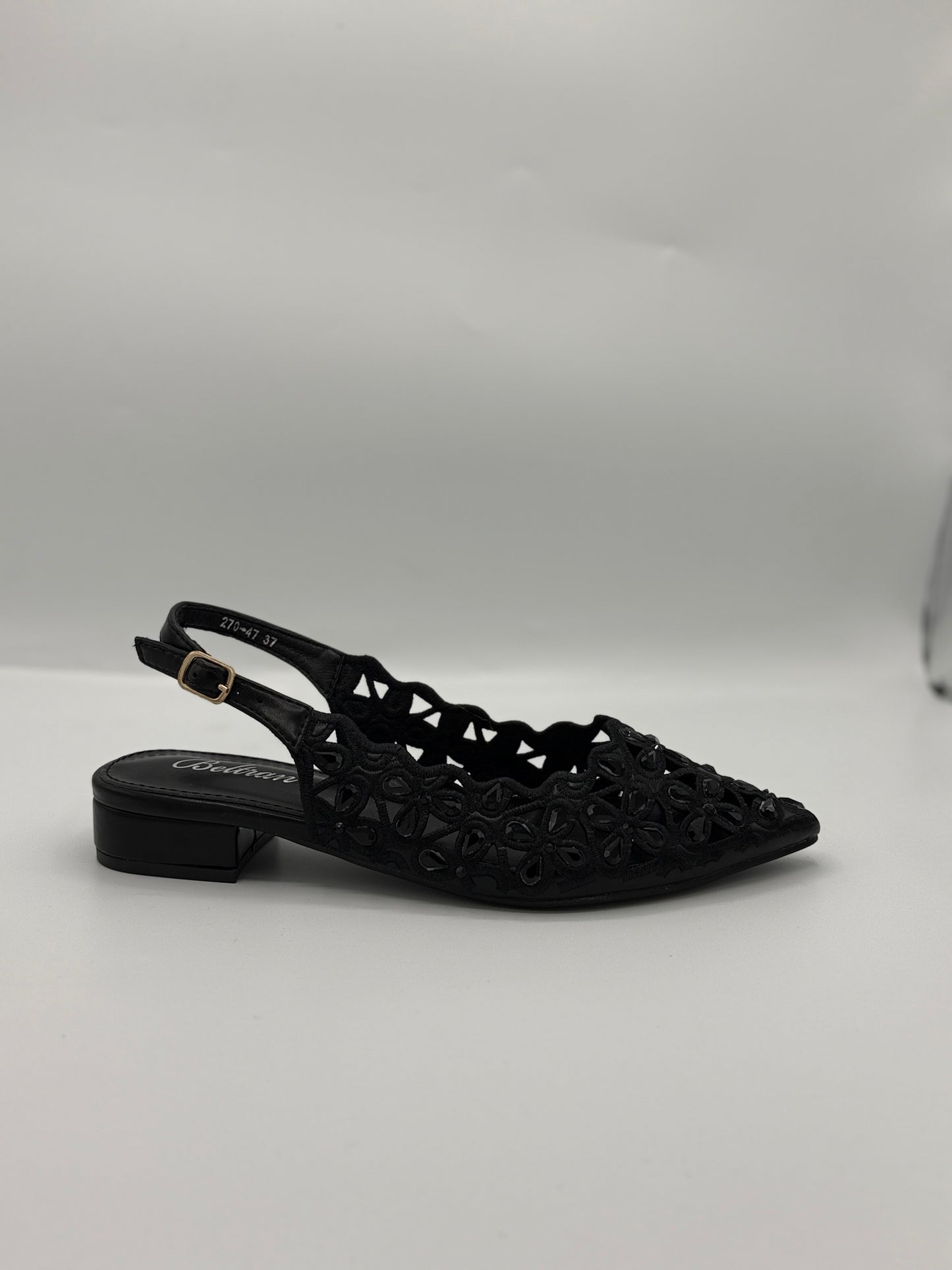 Ballerine slingback in camoscio e strass