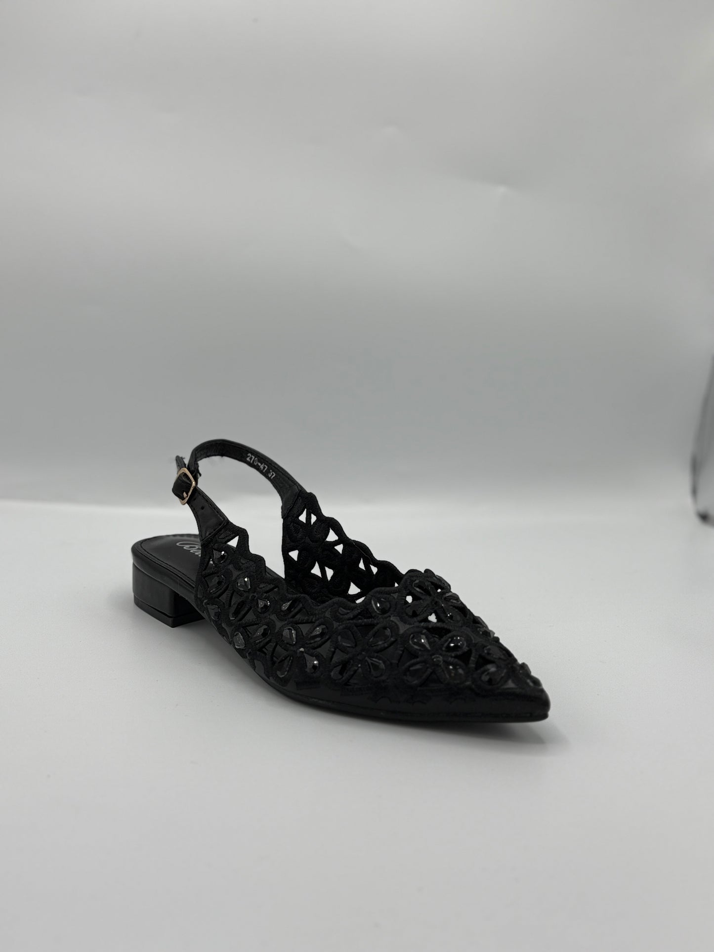 Ballerine slingback in camoscio e strass