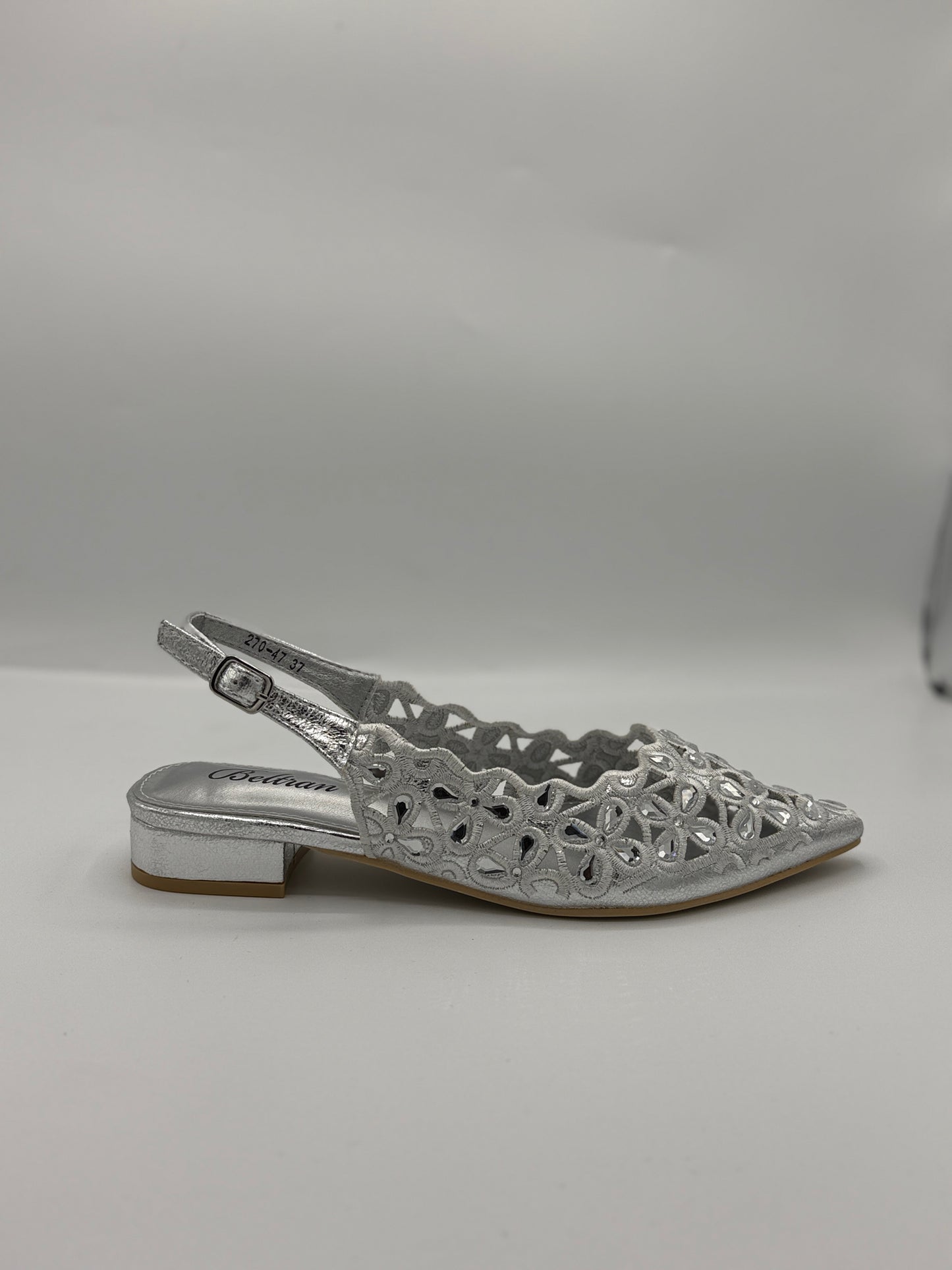 Ballerine slingback in camoscio e strass