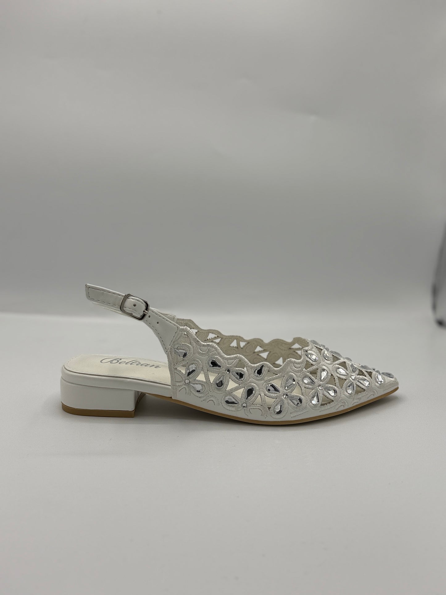 Ballerine slingback in camoscio e strass