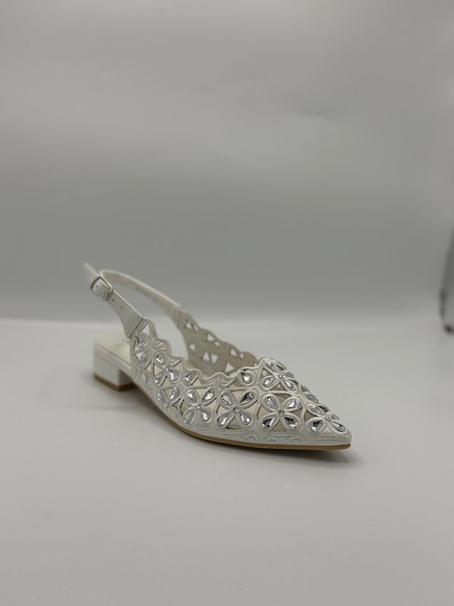Ballerine slingback in camoscio e strass