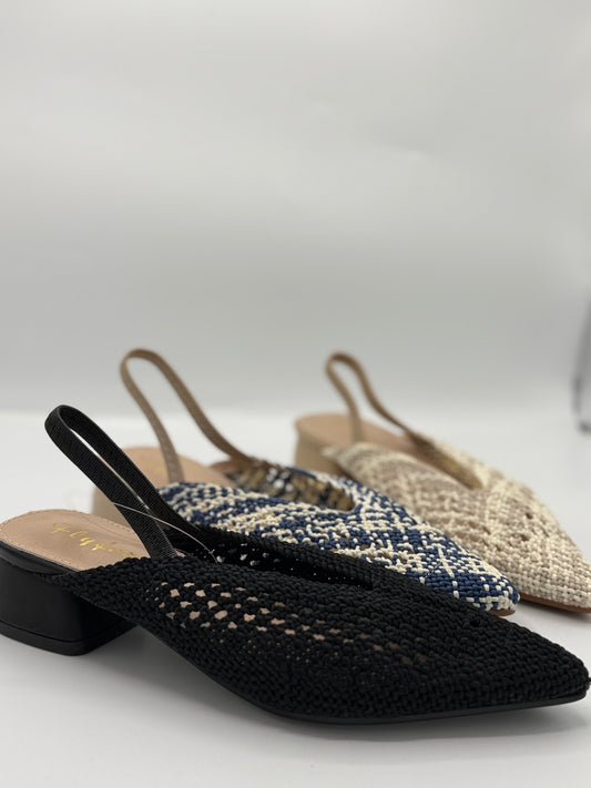 Ballerine slingback in tessuto